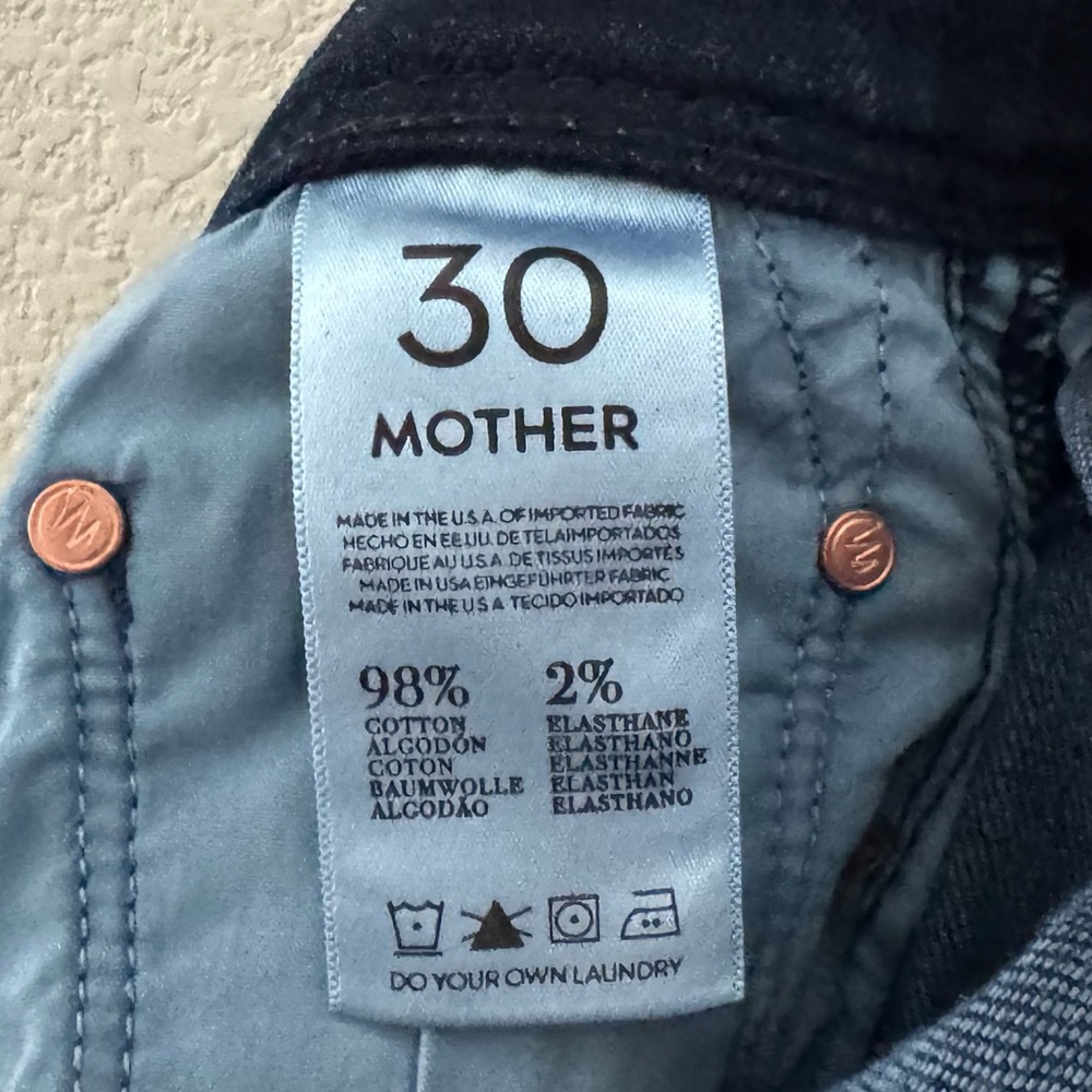 Mother The Cruiser Flare Jeans 30 Ink Paper Dark Blue Denim Mid Rise Minimalist - Picture 14 of 14